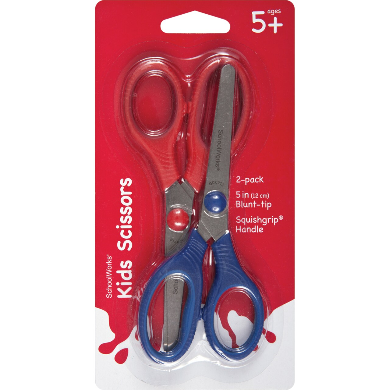 Fiskars Schoolworks Kids' Squishgrip Scissors 5 2/Pkg-Blunt Tip